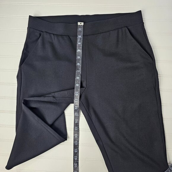 HUE Women's Pointe 7/8 Black Rayon Blend Pocketed Slit Ankle Leggings Size L NWT - Picture 13 of 14